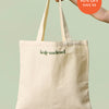 Large Kate McLeod tote bag on light green background