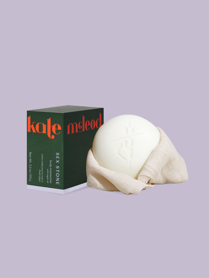 White Sex Stone Refill with box on a light purple background