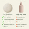 Comparison chart of 'The Mama Stone' belly balm and other belly balms on a white background.