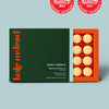 Grid Box Packaging for Daily Pebble Solid Bath and Shower Oil with Rose on Light Blue Background