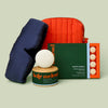 Sleep Routine Set against a green background. Includes Lunya Sleep Mask, Sleep Stone Starter Kit, and Sleep Pebble.