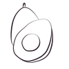 avocado split in half illustration