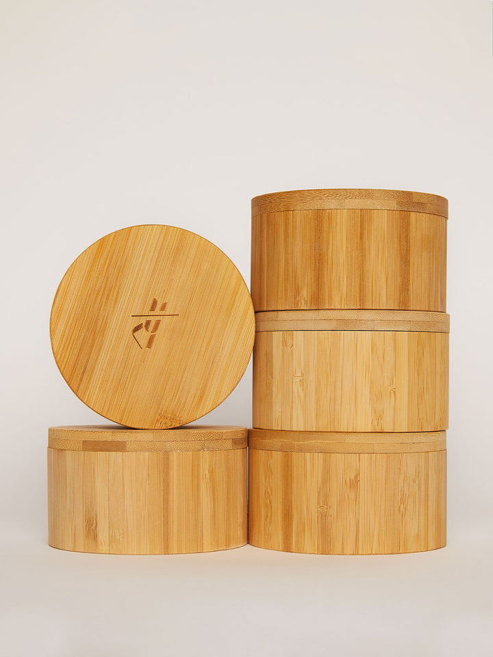 Refillable Bamboo Canister, Lotion Bar Storage